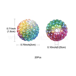 20 Stück Regenbogen-Ab-Harz-Strassperlen&nbsp;OACR-FS0002-33