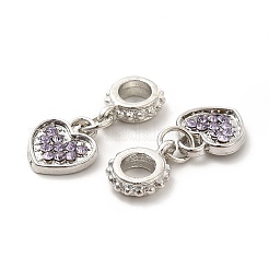 Abalorios colgantes europeos de rhinestone de aleación con revestimiento en rack&nbsp;PALLOY-P289-14P-01