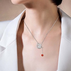 Collier pendentif lapin en jade blanc Hetian naturel anti-ternissement avec pompon lanterne&nbsp;JN1081A