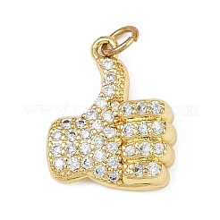 Pendentifs avec zircon cubiques à micro-pavés en laiton&nbsp;KK-S526-14G
