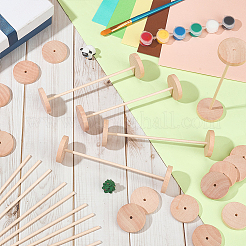 Ensemble de 100 roue et 50 bâtons en bois de schima non fini&nbsp;DIY-OC0014-38A