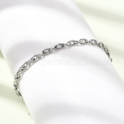 Bracelets à maillons ovales torsadés en acier inoxydable 304 de 3 mm pour homme et femme&nbsp;SA-CBAB767-17A-P