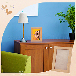 Bois avec cadre photo rectangle en acrylique&nbsp;AJEW-WH0475-06A