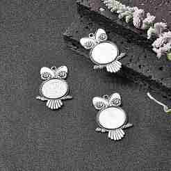 Tibetischer Stil Legierung Strass Anhänger Fassungen für Cabochon&nbsp;TIBEP-4494-AS-FF