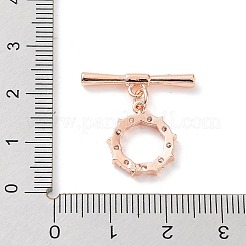 Rack-Plattierung Messing-Mikropavé Knebelverschlüsse mit durchsichtigem Zirkonia&nbsp;KK-P247-13RG