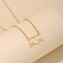 Collane con ciondolo a forma di libro in ferro traforato alla moda per le donne&nbsp;FS-WG9E5D2-01