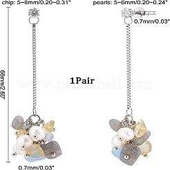 Aretes colgantes de citrino natural&nbsp;EJEW-UN0002-08