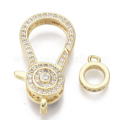 Messing Micro Pave klare Zirkonia Hummerkrallenverschlüsse&nbsp;ZIRC-S066-025-NF