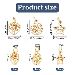 30 Stück Messing-Charms im 3-Stil mit Rack-Beschichtung&nbsp;KK-HY0001-84