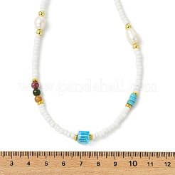 Colliers de perles heishi en howlite naturelle teintée&nbsp;NJEW-JN06249-04