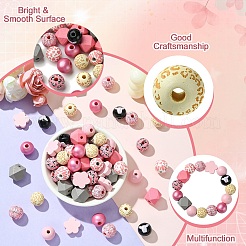 Kits de fabrication de porte-clés en perles en bois&nbsp;DIY-YW0008-69B