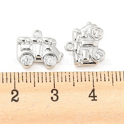 Pendentifs avec zircon cubiques à micro-pavés en laiton&nbsp;KK-E090-17P