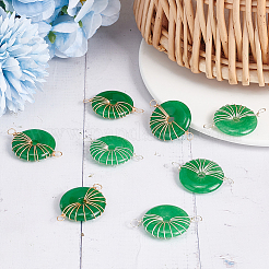 8 pieza de dijes de conector de jade natural de Malasia de 2 colores&nbsp;FIND-AR0003-05