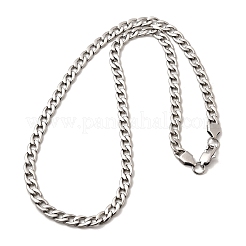 Colliers à maillons cubains en acier inoxydable 304 de 6 mm pour femmes et hommes&nbsp;NJEW-B134-01C-P