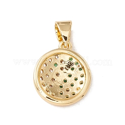 Dijes de latón micro pavé de circonitas cúbicas chapado en oro real de 18k&nbsp;KK-G415-39G-03
