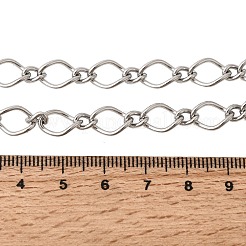 7.5 mm 201 Edelstahl gedrehte ovale Gliederkette für Unisex&nbsp;NJEW-K302-18P