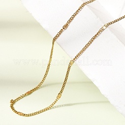 Collares unisex de cadena ovalada texturizada de acero inoxidable 304 de 1.5 mm&nbsp;NJEW-P356-07B-G