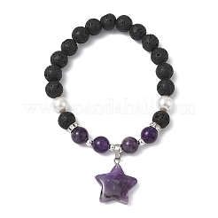 Braccialetti con ciondoli in ametista naturale&nbsp;BJEW-JB13705-01