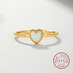 Bague coeur en opale synthétique miellat&nbsp;FM4105-5