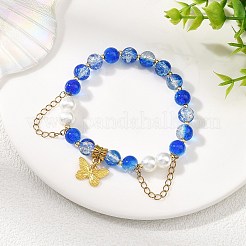 Braccialetti di fascino della farfalla della lega&nbsp;BJEW-JB14139-02