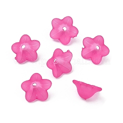 Klobige magenta transparent gefrostetem Acryl-Perlen Blume&nbsp;X-PL560-14