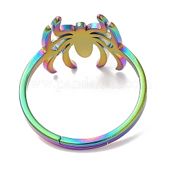 Anillo ajustable de araña de acero inoxidable 304 con revestimiento iónico (IP) para mujer&nbsp;RJEW-M149-06RC