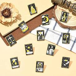 12 Stück Tarotkarten-Emaille-Anstecknadel&nbsp;JEWB-CJZ0001-01G
