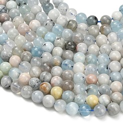 Natürliche Aquamarin Perlen Stränge&nbsp;G-F591-29A-8mm-02