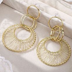 Pendientes colgantes de aleación y hierro&nbsp;EJEW-M075-06G