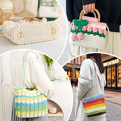 3 stücke 3 farben oval pu leahter stricken häkeln taschen boden&nbsp;AJEW-CL0001-77