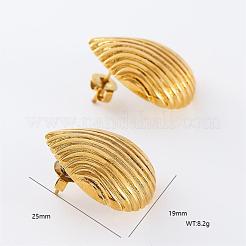 3 par de pendientes de lágrima texturizados de acero inoxidable&nbsp;GW2125