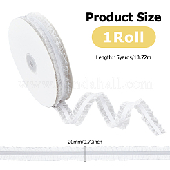 15 Yards Polyester gerüschter elastischer Spitzenbesatz&nbsp;OCOR-WH0088-81A