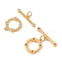 Chiusure a levetta Shegrace in ottone con micro pavé di zirconi cubici trasparenti&nbsp;XGRQ5K475-830G