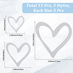 15 pieza de pegatinas de pared de plástico con forma de corazón de 3 estilos&nbsp;DIY-CN0003-44A