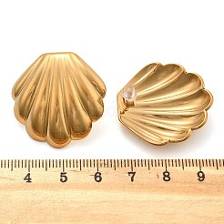 Muschelförmige Ohrstecker aus 304er Edelstahl für Damen&nbsp;EJEW-K306-23G