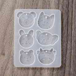 Moule en silicone pour pendentif lapin/dragon/chat&nbsp;X1-DIY-K073-09B