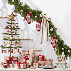 3 pièce de 3 styles de bas de Noël suspendus en laine tricotée&nbsp;FEPA-SP0001-04A
