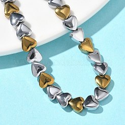 Bracelets à maillons en hématite synthétique non magnétique en forme de cœur pour femmes&nbsp;BJEW-Z148-07P-02