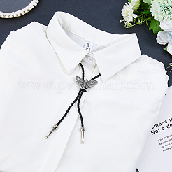 Legierung Mottenschädel schwarz PU Lederband Bolo Tie Lasso Halsketten für Frauen Männer&nbsp;NJEW-WH0031-08AS