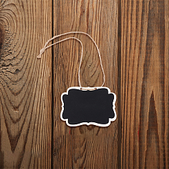 24 mini tableau noir en bois vierge&nbsp;AJEW-NB0008-89
