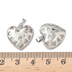 Pendenti in zirconi cubici trasparenti in micro pavè di ottone&nbsp;KK-H076-16P
