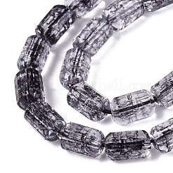 Brins de perles de verre transparentes craquelées&nbsp;GLAA-N068-05A-01