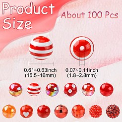 100pcs 13 styles de perles acryliques opaques&nbsp;SACR-CJ0001-83