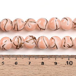 Cuentas de vidrio de hornear pintada&nbsp;DGLA-N010-10mm-02