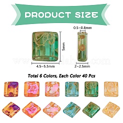 240 pz 6 colori perline di semi di vetro trasparente a 2 fori&nbsp;SEED-SZ0001-014
