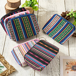 6 portafogli in cotone con motivo a righe in stile bohémien&nbsp;ABAG-TA0001-83