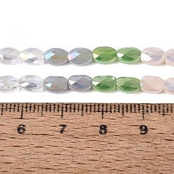 Stränge aus galvanisierter Jade-Imitation und undurchsichtigen sowie transparenten Glasperlen&nbsp;EGLA-Q135-4x6MM-01E
