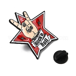 Rock-Thema Rock 'n' Roll Teufel Stern Emaille-Anstecknadeln&nbsp;LS-JEWB-D310-04EB-02