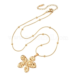 Collane con ciondolo a forma di fiore in acciaio inossidabile 304 testurizzato per donna&nbsp;NJEW-C117-01A-G