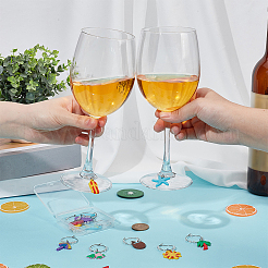 Encantos de copa de vino de PVC con tema oceánico&nbsp;AJEW-FG0003-98